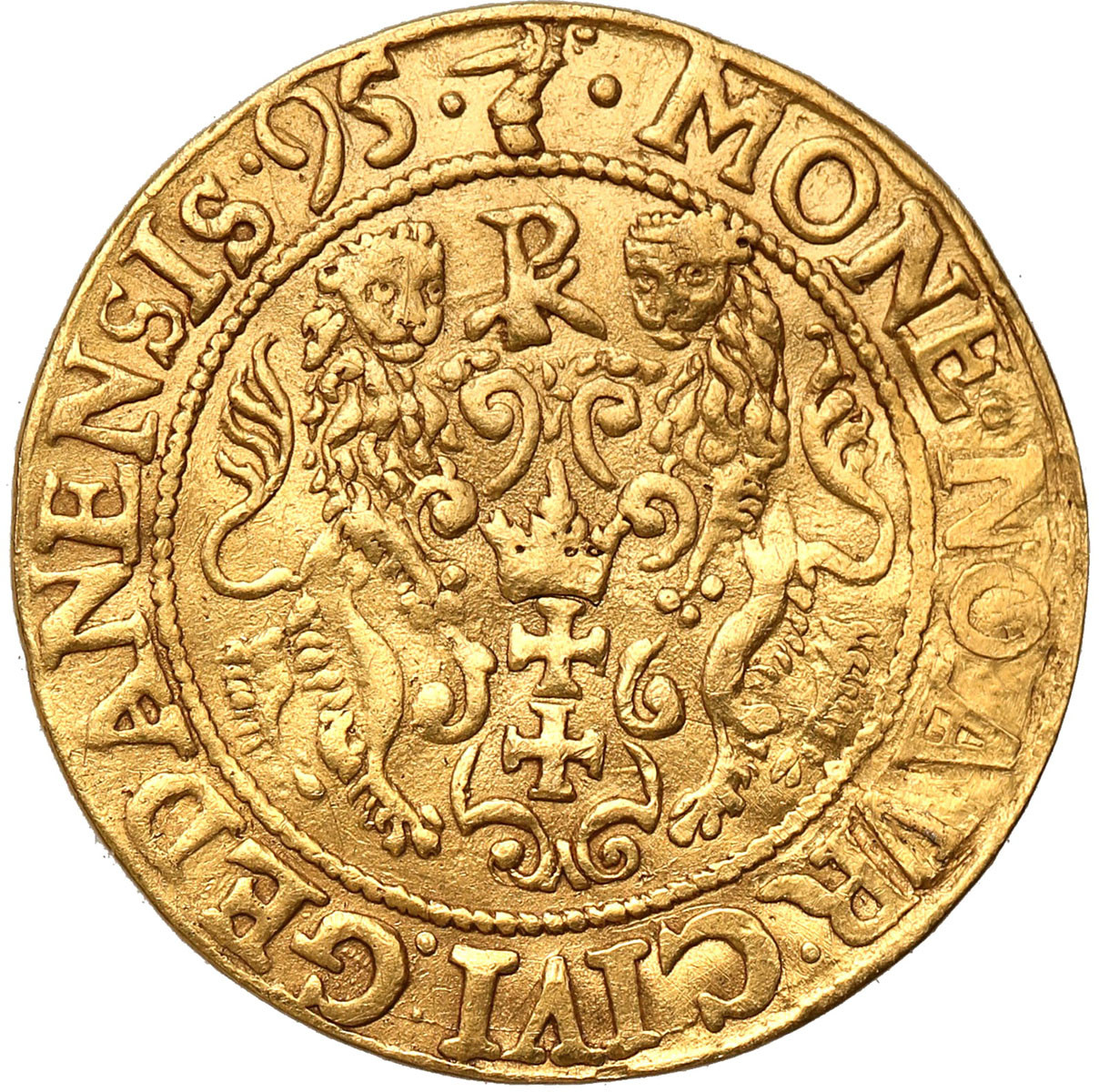 Zygmunt III Waza. Dukat 1595, Gdańsk - RZADKOŚĆ R6